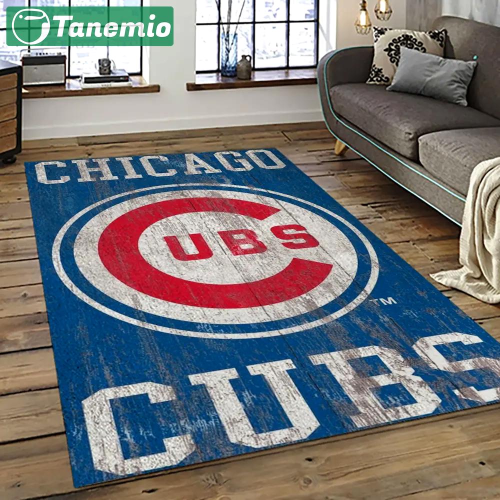 Mlb chicago cubs baseball team logo sport carpet rectangle area rug for living room cac24 Rectangle Rug