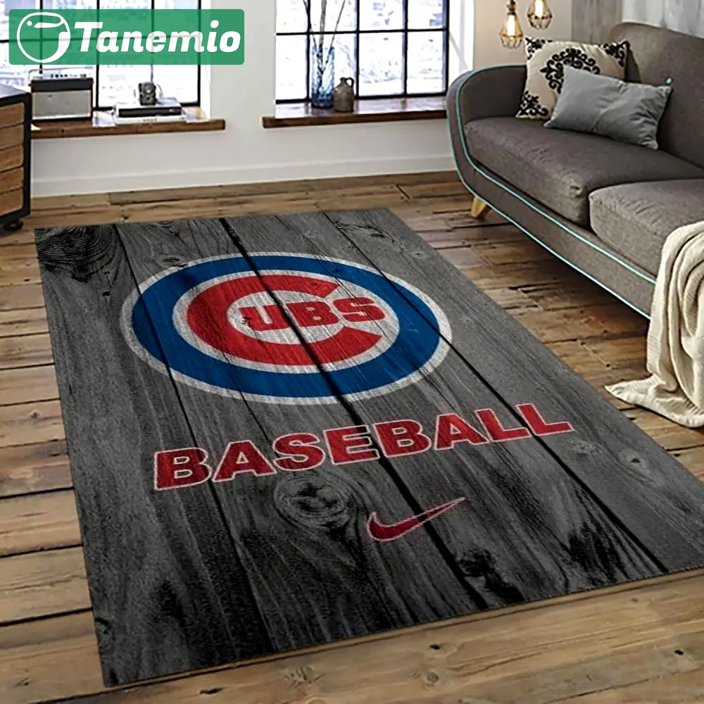 Mlb chicago cubs baseball team logo sport carpet rectangle area rug for living room cac28 Rectangle Rug