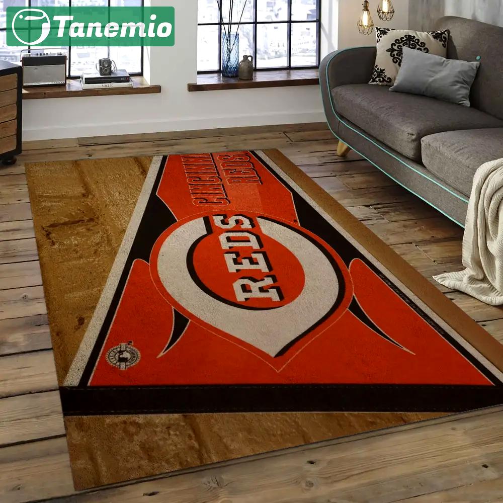 Mlb cincinnati reds baseball team logo rectangle area cr27 Rectangle Rug