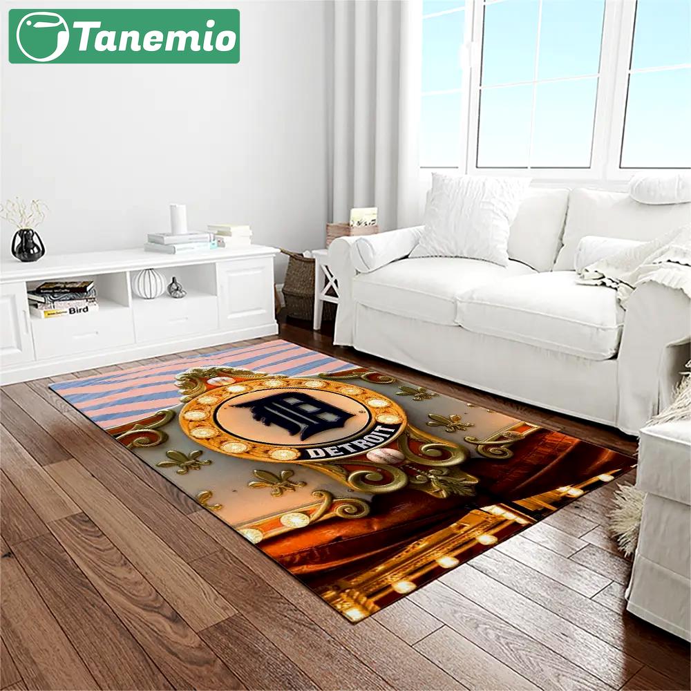 Mlb detroit tigers baseball team logo rectangle area rug dt60 Rectangle Rug
