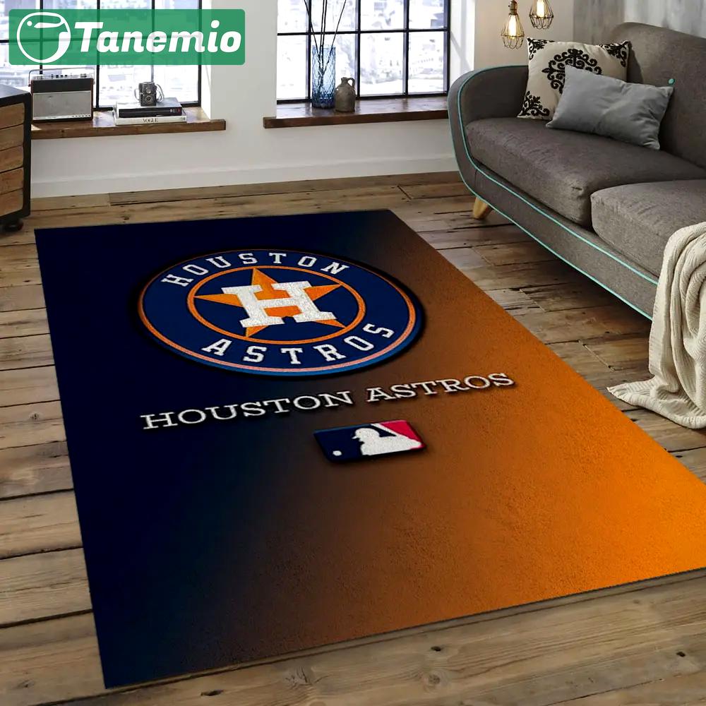 Mlb houston astros baseball team logo rectangle area ha17 Rectangle Rug