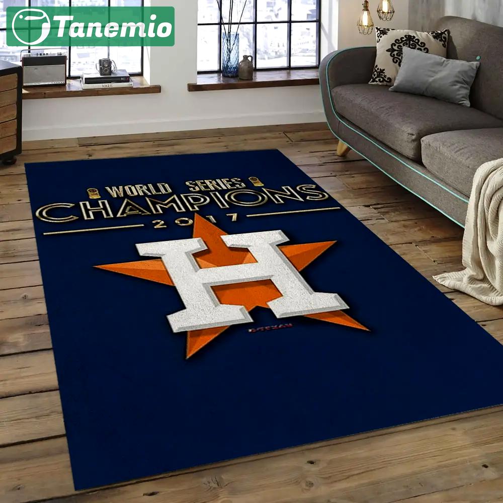Mlb houston astros baseball team logo rectangle area ha22 Rectangle Rug