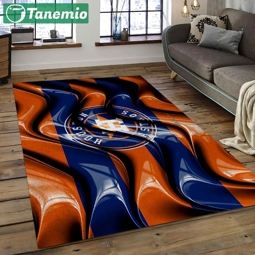 Mlb houston astros baseball team logo rectangle area ha24 Rectangle Rug