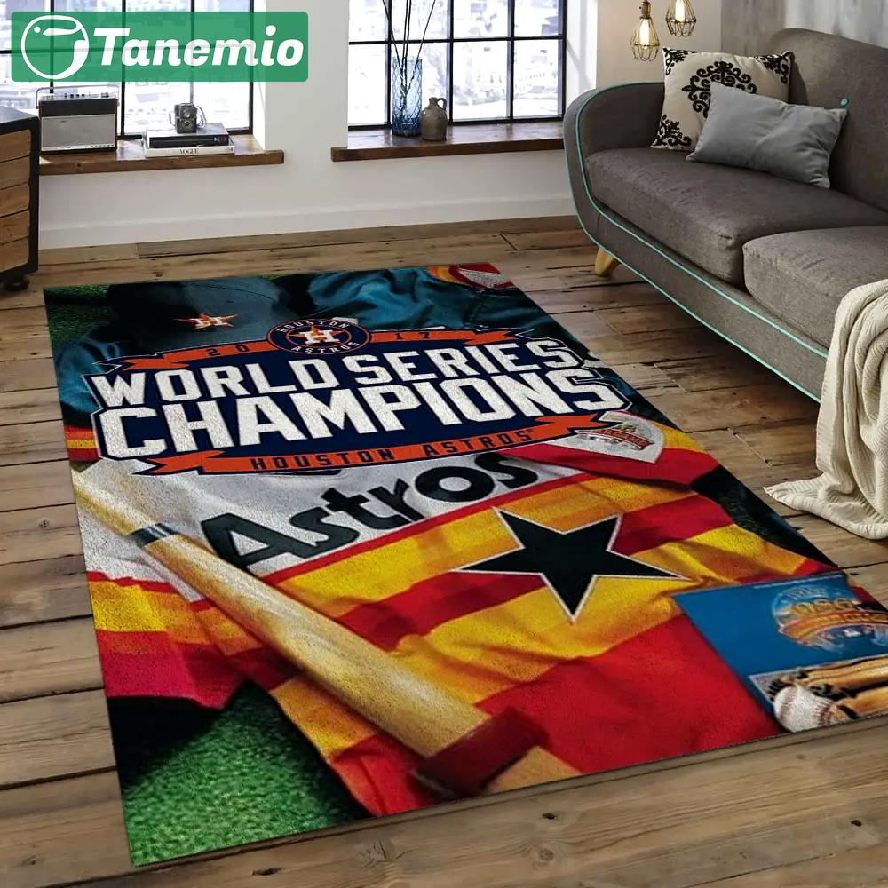 Mlb houston astros baseball team logo rectangle area ha33 Rectangle Rug