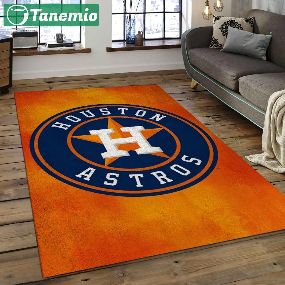 Mlb houston astros baseball team logo rectangle area ha34 Rectangle Rug