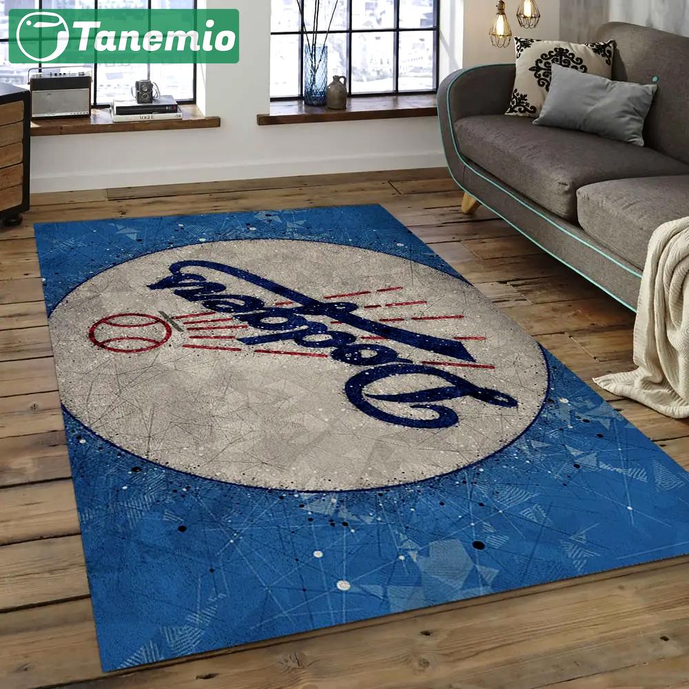 Mlb los angeles dodgers baseball team logo rectangle area lad13 Rectangle Rug