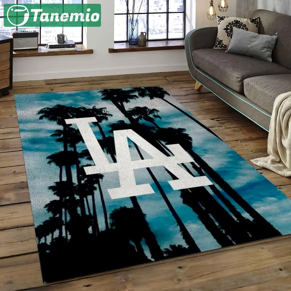Mlb los angeles dodgers baseball team logo rectangle area lad46 Rectangle Rug
