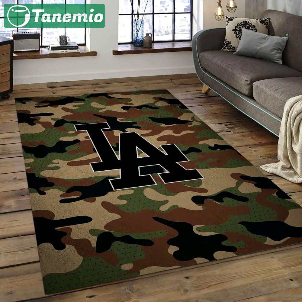Mlb los angeles dodgers baseball team logo rectangle area lad49 Rectangle Rug