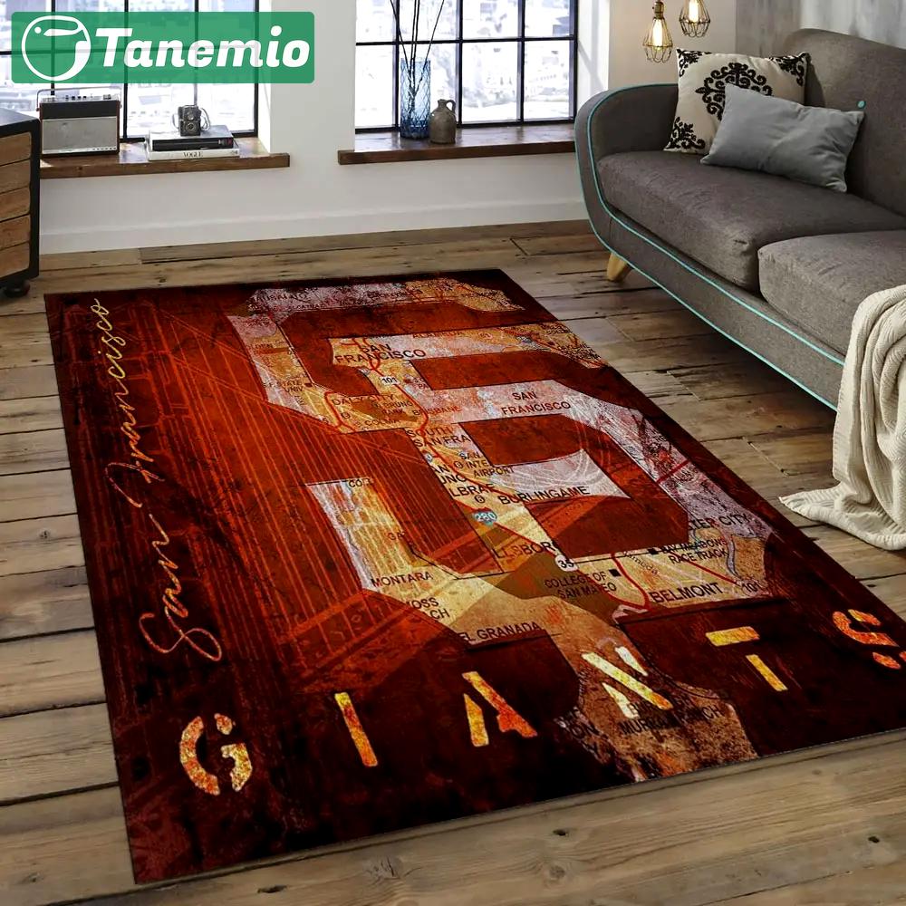 Mlb san francisco giants baseball team logo rectangle area sfg09 Rectangle Rug