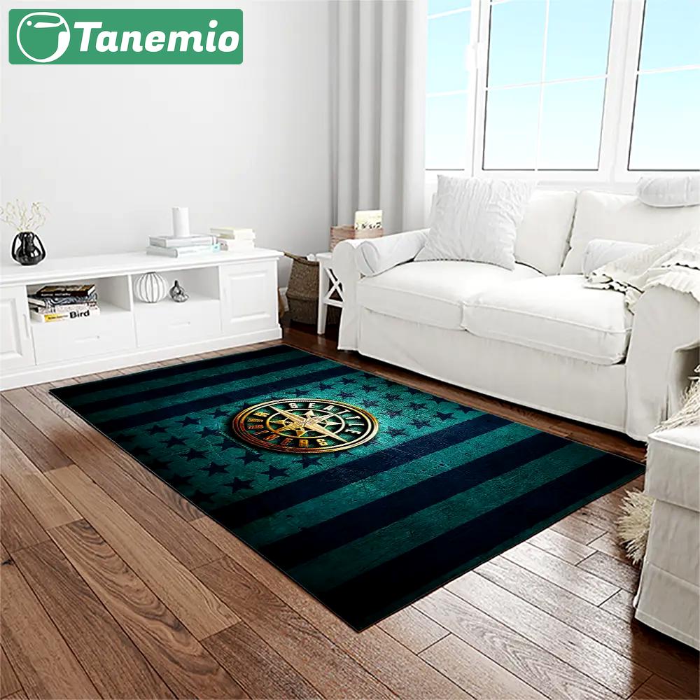 Mlb seattle mariners baseball team logo rectangle area rug sm11 Rectangle Rug