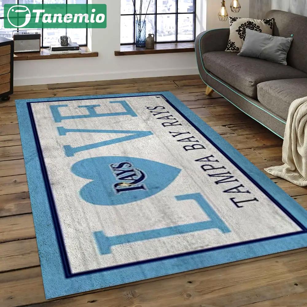 Mlb tampa bay rays baseball team logo rectangle area tbr08 Rectangle Rug