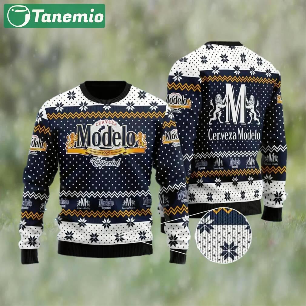 Modelo especial beer ugly christmas sweater, faux wool sweater, gifts for beer lovers, international beer day, best christmas gifts for 2022 ? prinvity Christmas Ugly Sweater
