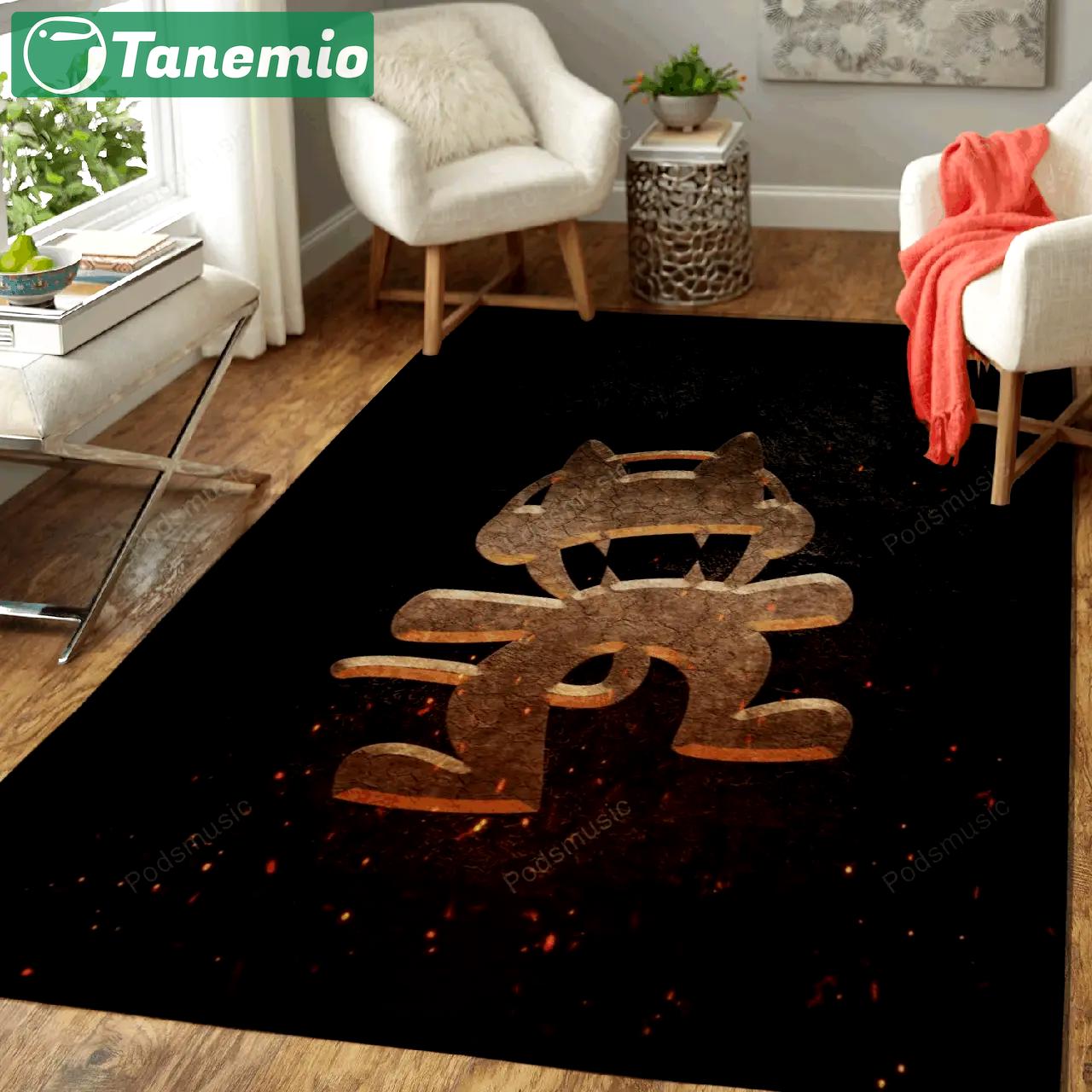 Monster cat music symbols art for fans area rug living room carpet rug regtangle carpet floor decor home decor Rectangle Rug