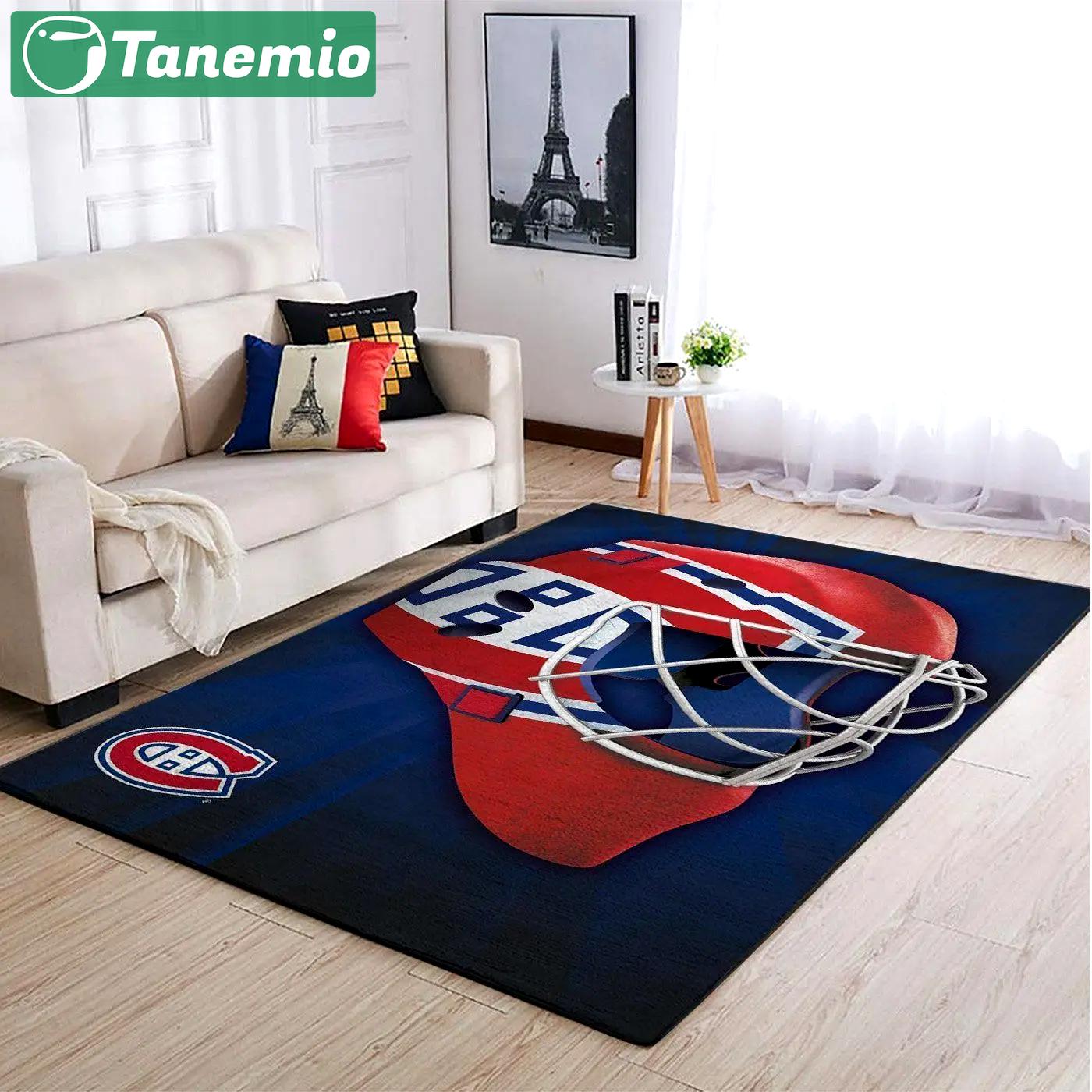 Montr‚©al canadiens nhl area rugs team logo mask style living room carpet sports rug regtangle carpet floor decor home decor Rectangle Rug
