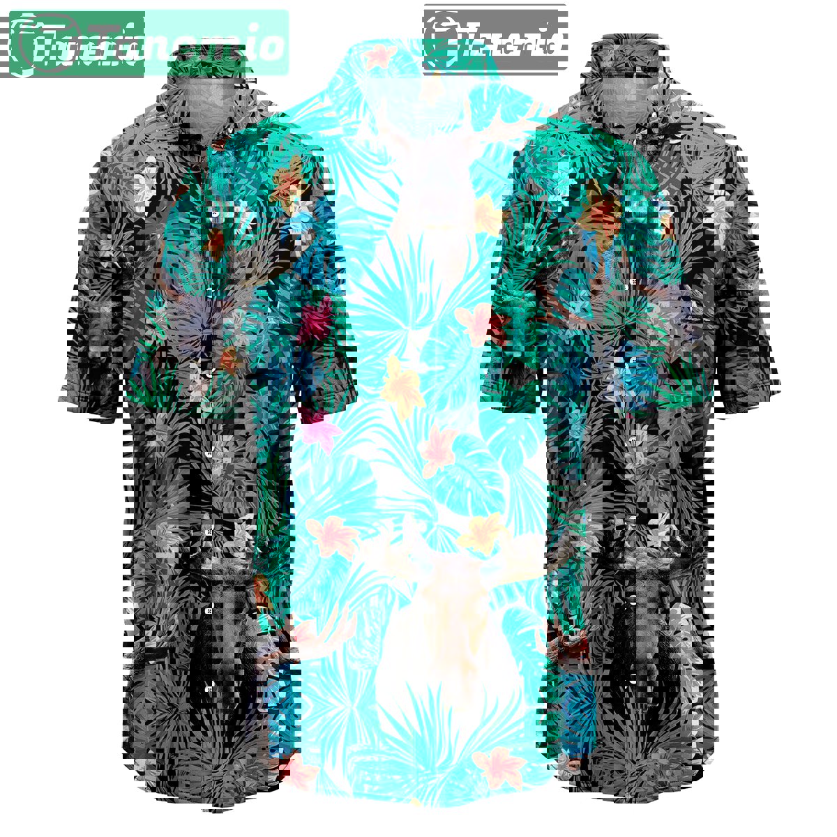 Moose tropical t0707 hawaiian shirt Hawaii Shirt Shorts & Flip Flops