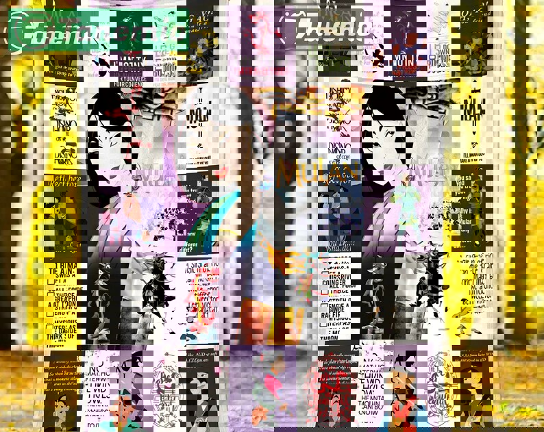 Mulang fleece blanket, mulang and mushu blanket, mulang princess throw blanket for couch sofa, blanket quote, christmas gift Quilt Blanket