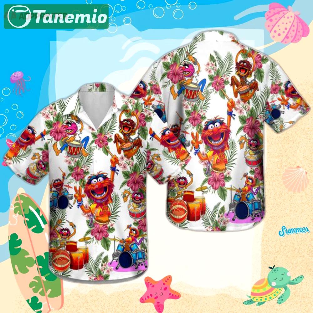 Muppet playing drum tropical flower hawaiian shirt Hawaii Shirt