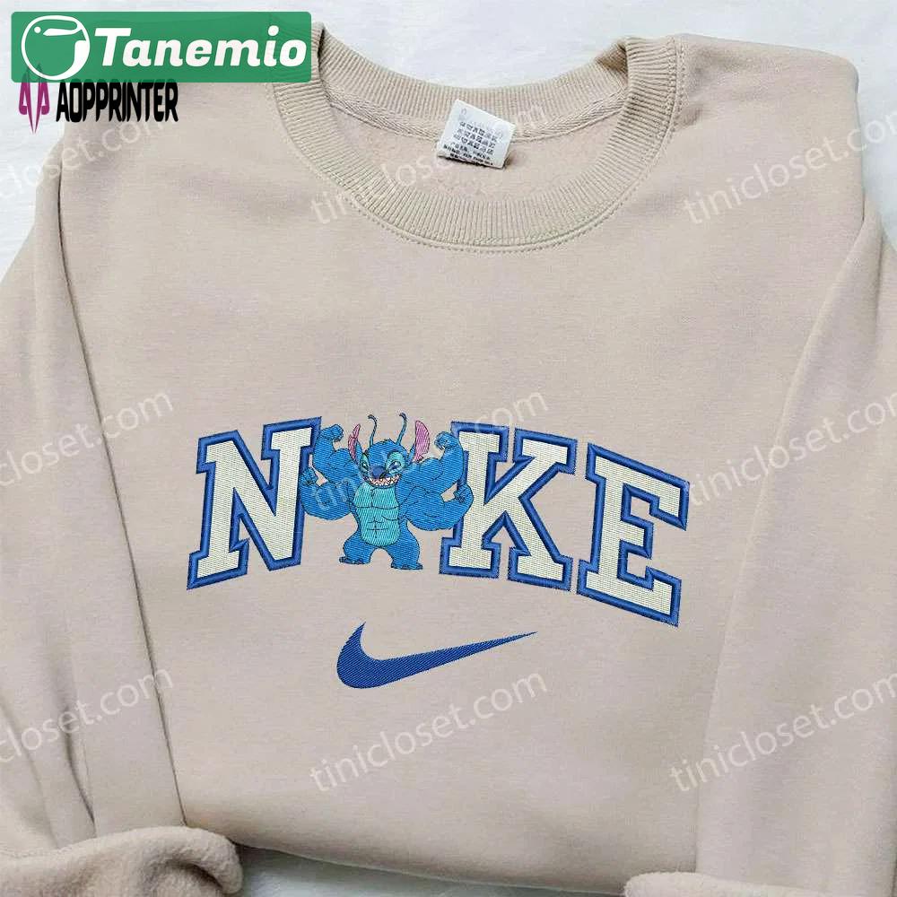 Muscle stitch x nike embroidered sweatshirt – lilo and stitch inspired shirt Embroidered Shirt