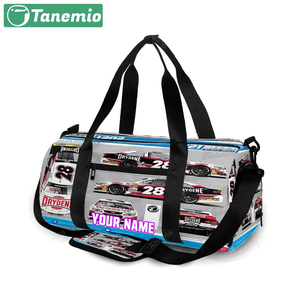 Nascar jd motorsport w gary keller car3 personalized name travel bag gym bag 1022 Travel Bag