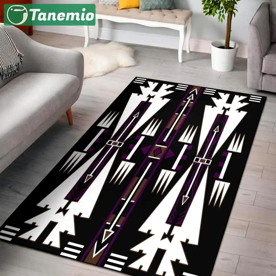 Native american purple culture symbol area rug living room rug home decor Rectangle Rug