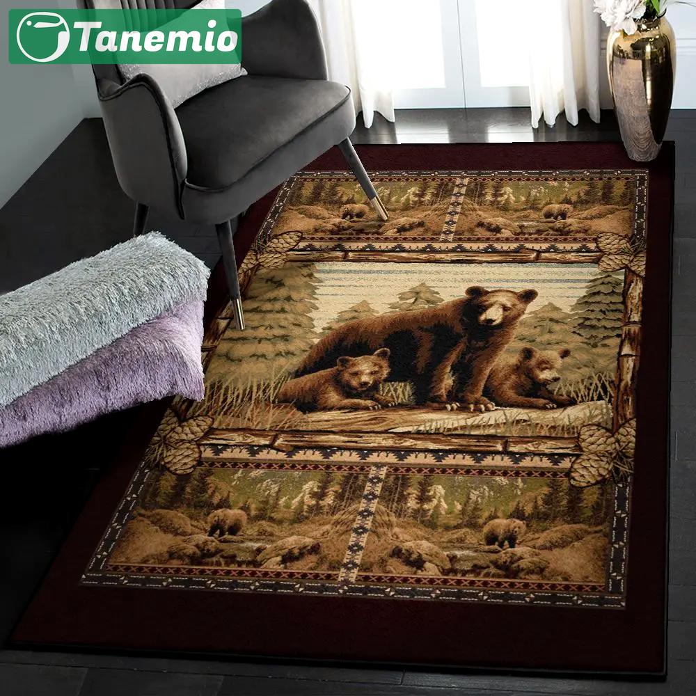 Native land washable rugs, bear native vintage pattern gs 1505lb rug Rectangle Rug