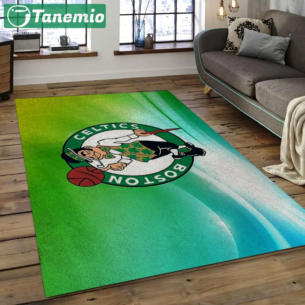 Nba boston celtics basketball legend team logo rectangle area bc30 Rectangle Rug