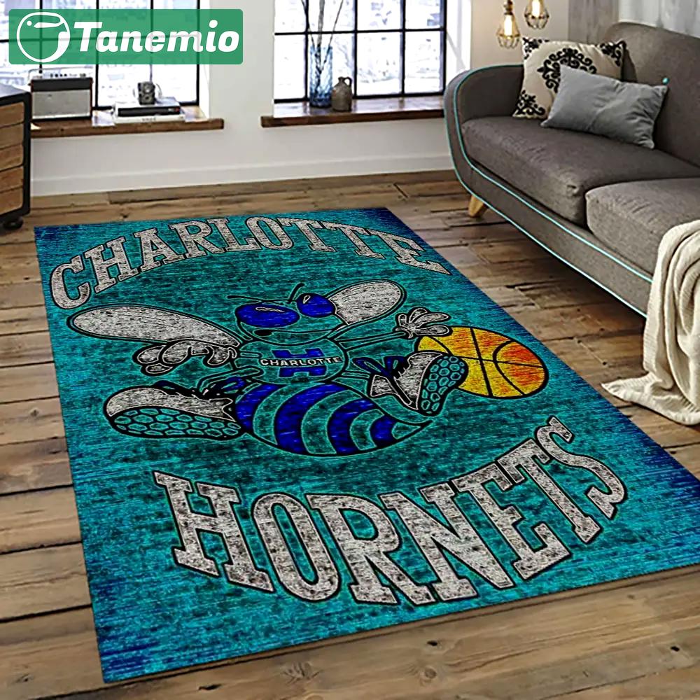 Nba charlotte hornets basketball team logo sport carpet area rug home decor best gift for friends ch83 Rectangle Rug