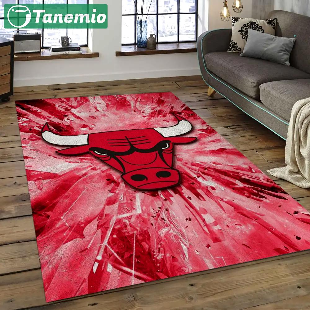 Nba chicago bulls basketball legend team logo rectangle area cb42 Rectangle Rug