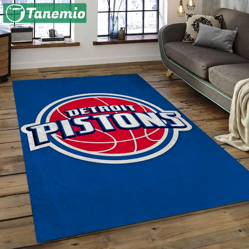 Nba detroit pistons basketball legend team logo rectangle area dp13 Rectangle Rug