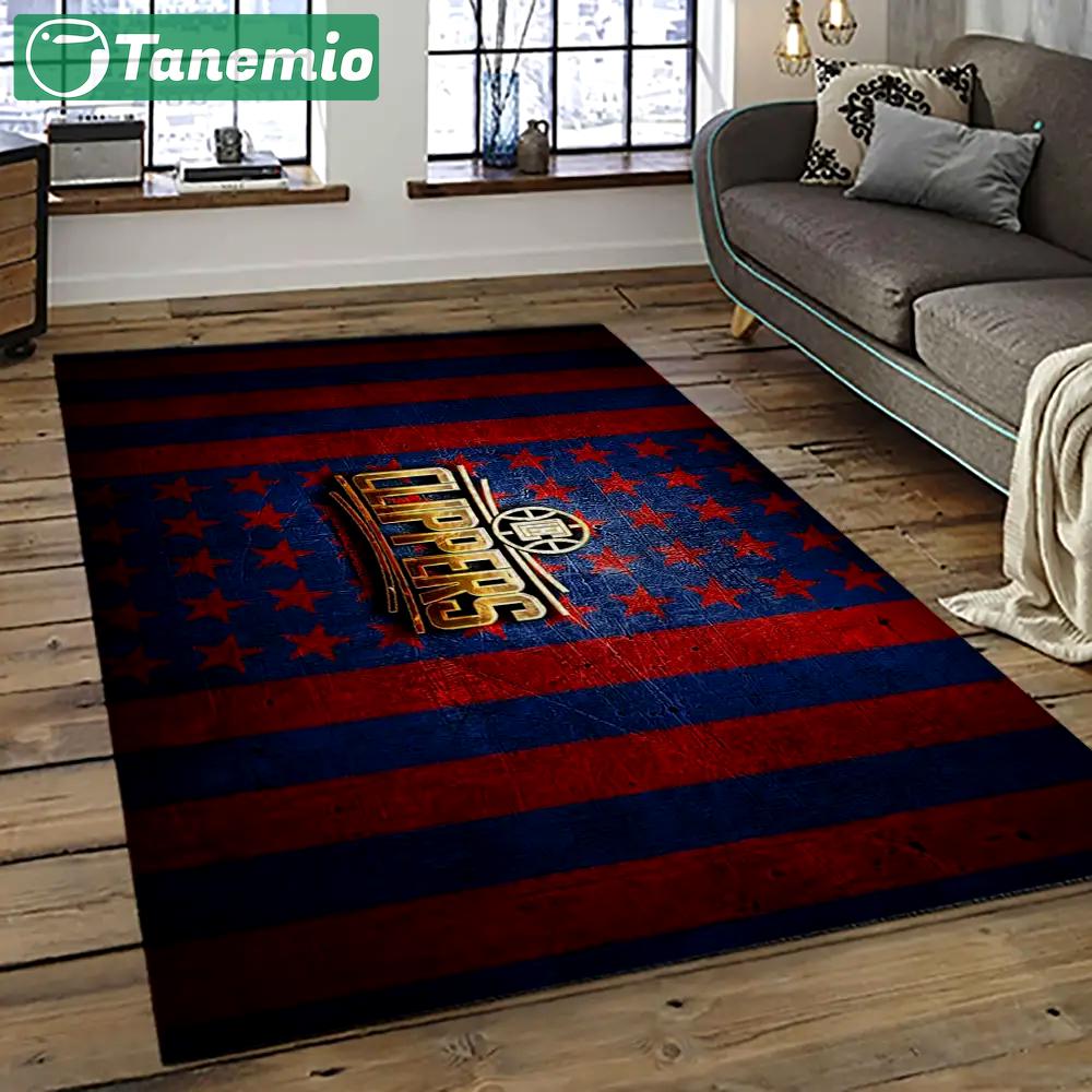 Nba los angeles clippers basketball team logo sport carpet rectangle area rug for living room lac41 Rectangle Rug