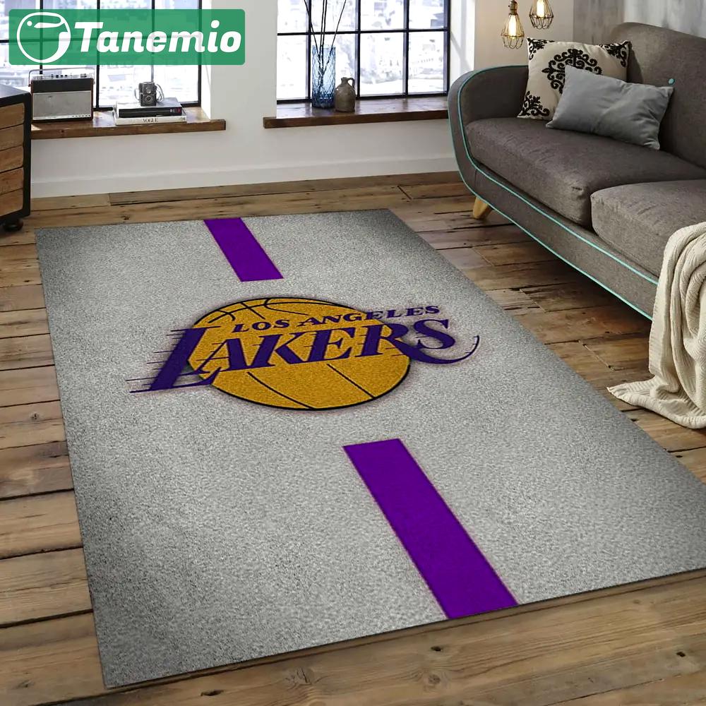Nba los angeles lakers basketball legend team logo rectangle area lal21 Rectangle Rug