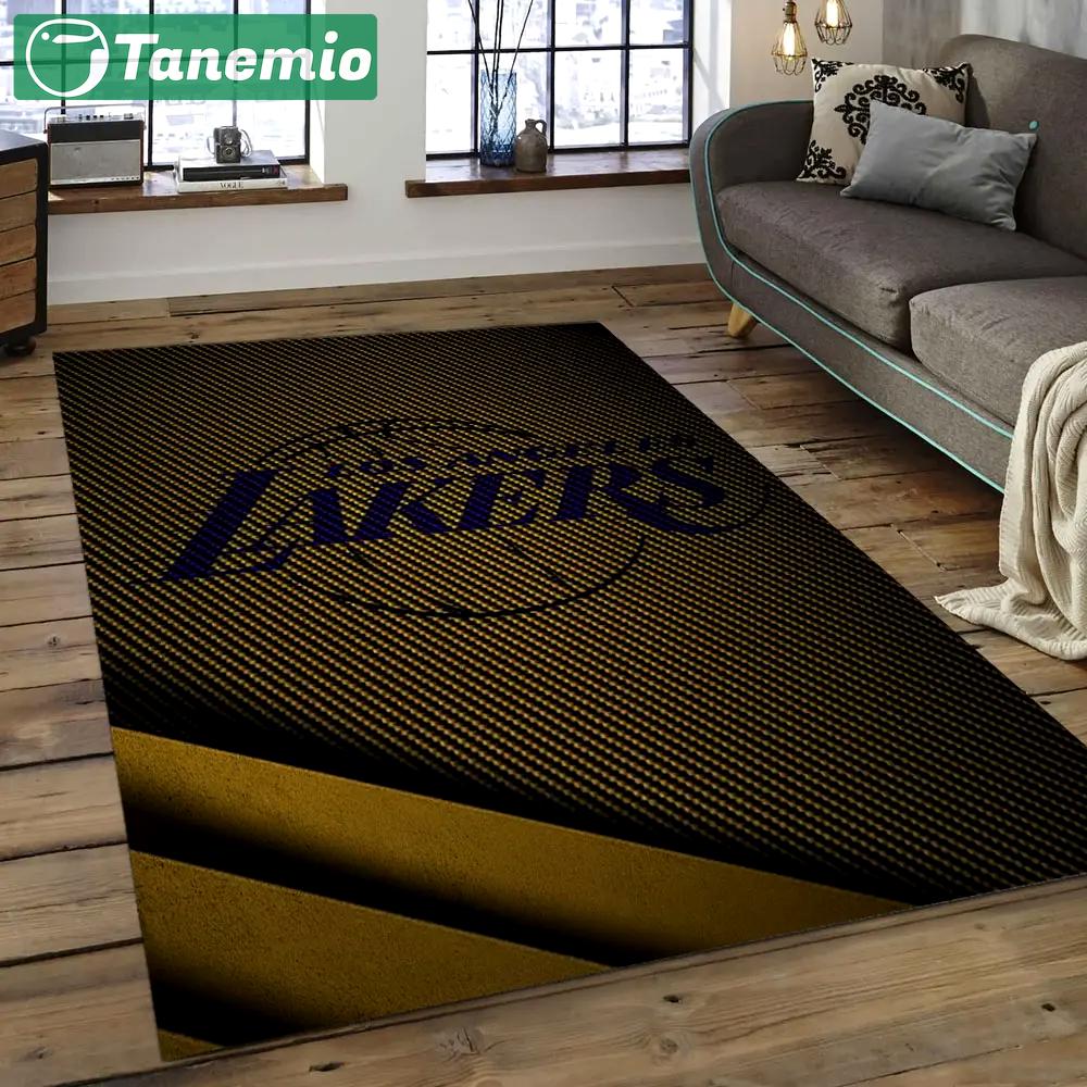 Nba los angeles lakers basketball legend team logo rectangle area lal46 Rectangle Rug