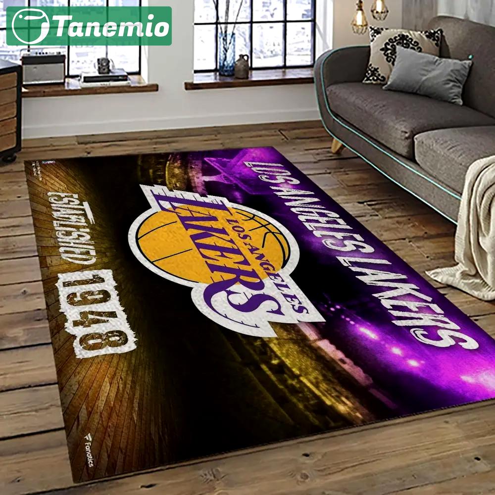 Nba los angeles lakers basketball team logo sport carpet area rug home decor best gift for friends lasl7 Rectangle Rug