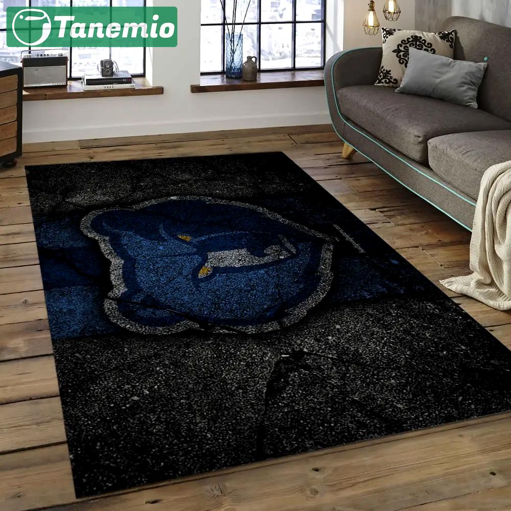 Nba memphis grizzlies basketball legend team logo rectangle area mg11 Rectangle Rug