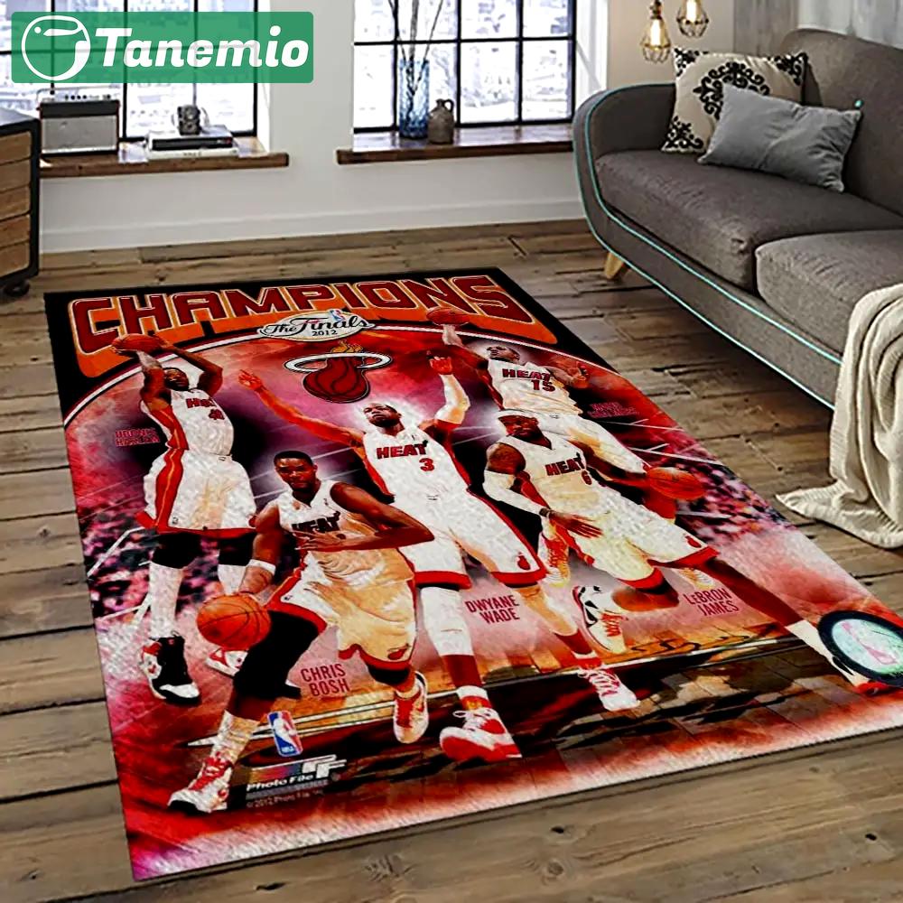 Nba miami heat basketball team logo sport carpet area rug home decor best gift for friends mh83 Rectangle Rug