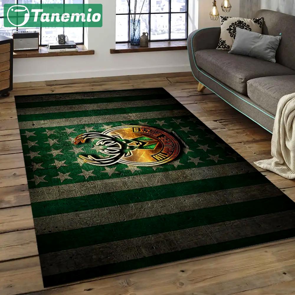Nba milwaukee bucks basketball legend team logo rectangle area mbs02 Rectangle Rug