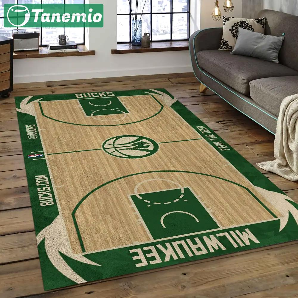 Nba milwaukee bucks basketball legend team logo rectangle area mbs25 Rectangle Rug