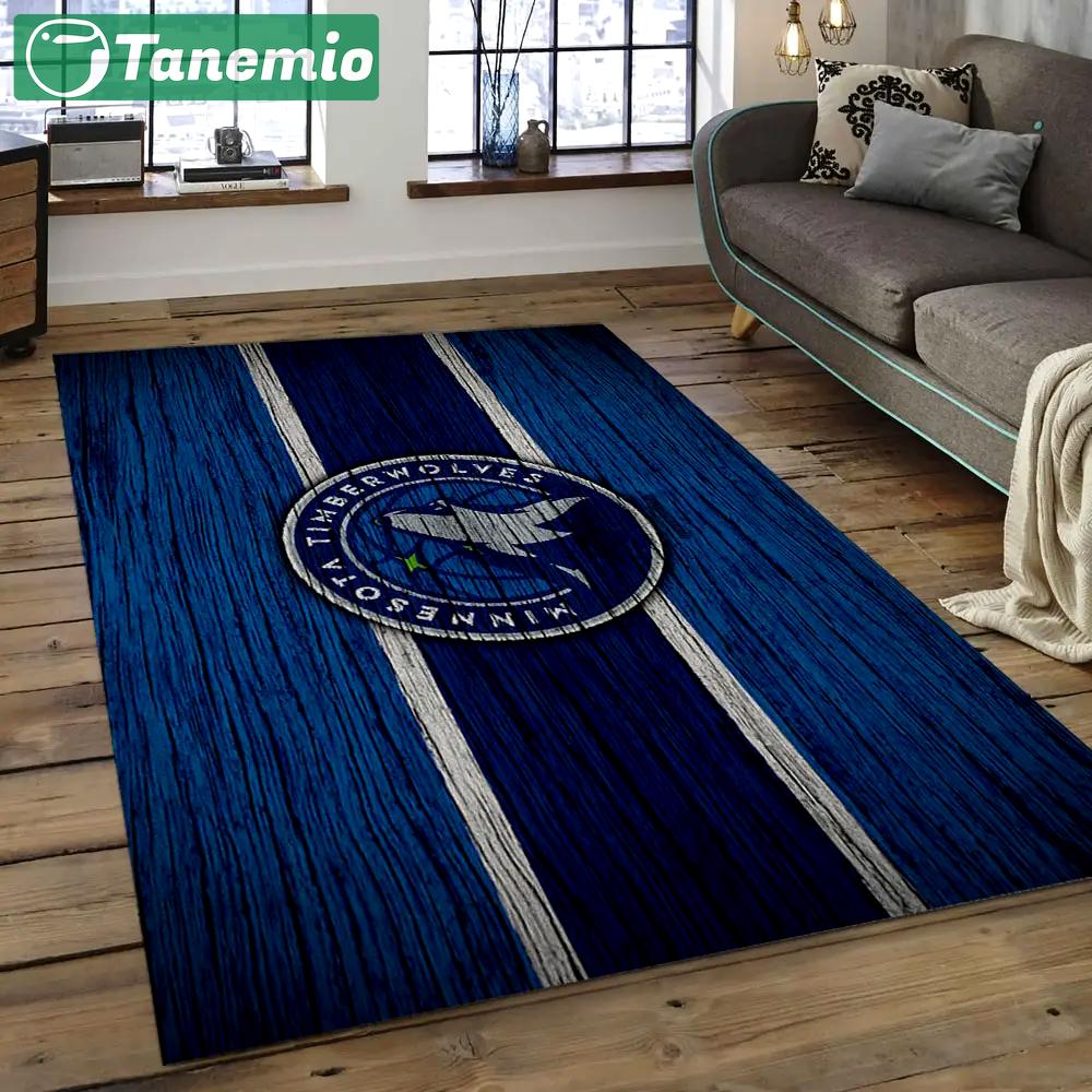 Nba minnesota timberwolves basketball legend team logo rectangle area mt02 Rectangle Rug