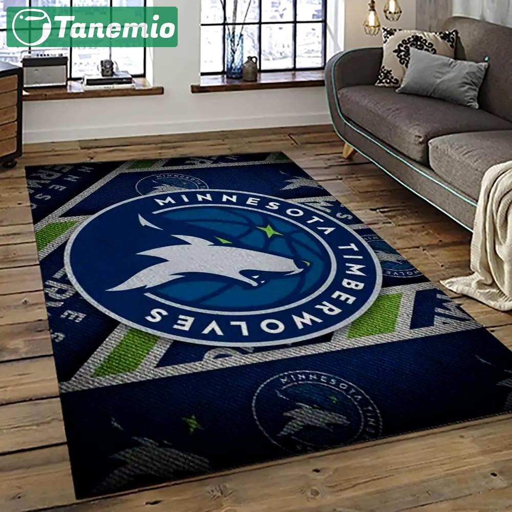 Nba minnesota timberwolves basketball team logo sport carpet area rug home decor best gift for friends mt58 Rectangle Rug