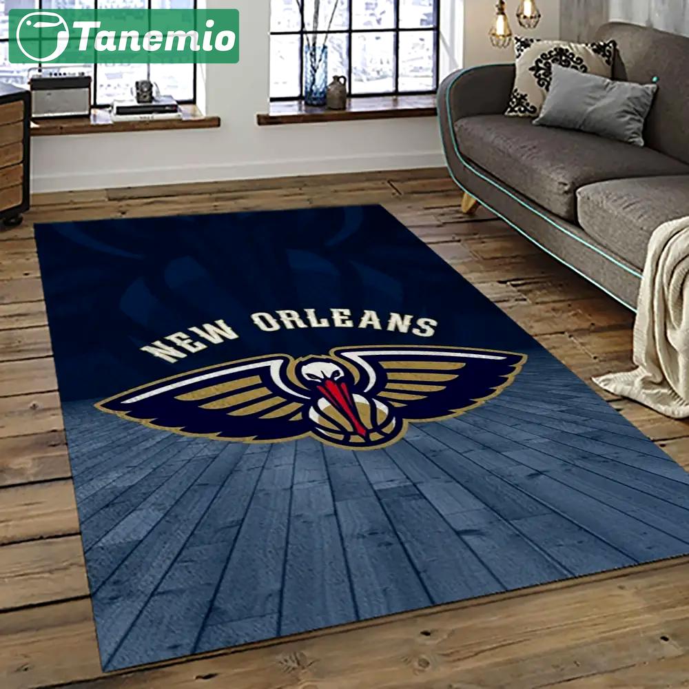 Nba new orleans pelicans basketball team logo sport carpet rectangle area rug for living room nop12 Rectangle Rug
