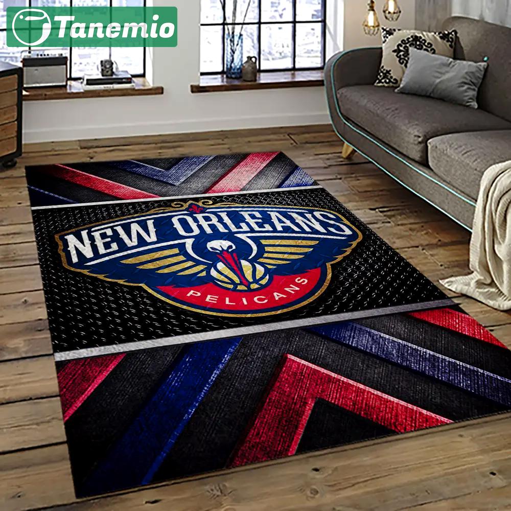 Nba new orleans pelicans basketball team logo sport carpet rectangle area rug for living room nop6 Rectangle Rug