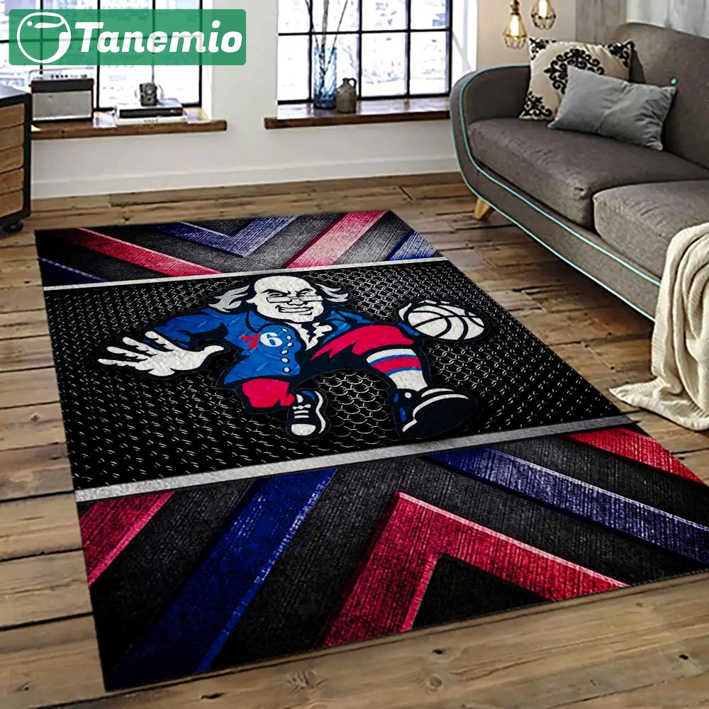 Nba philadelphia 76ers basketball team logo sport carpet area rug home decor best gift for friends p7670 Rectangle Rug
