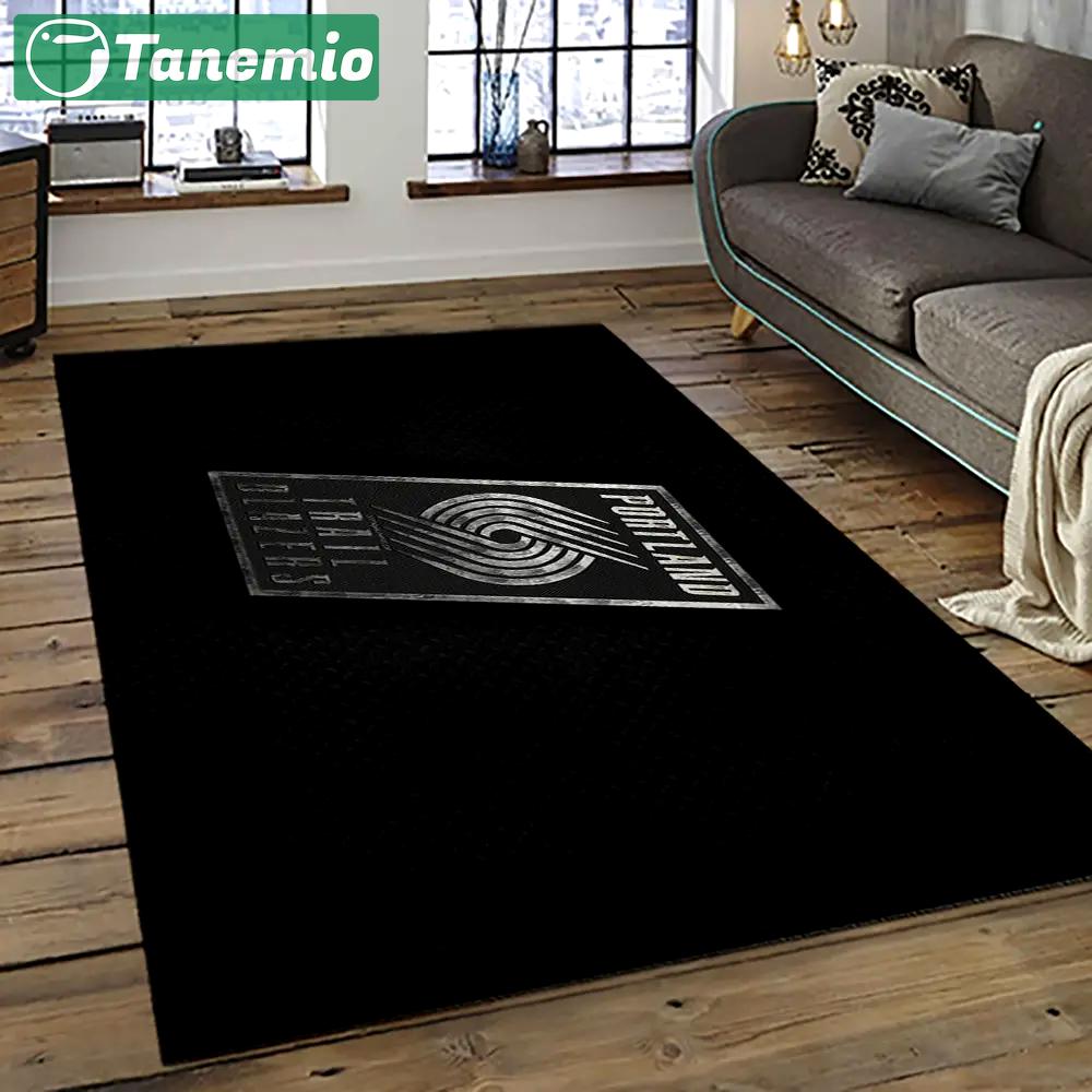 Nba portland trail blazers basketball team logo sport carpet rectangle area rug for living room ptb21 Rectangle Rug