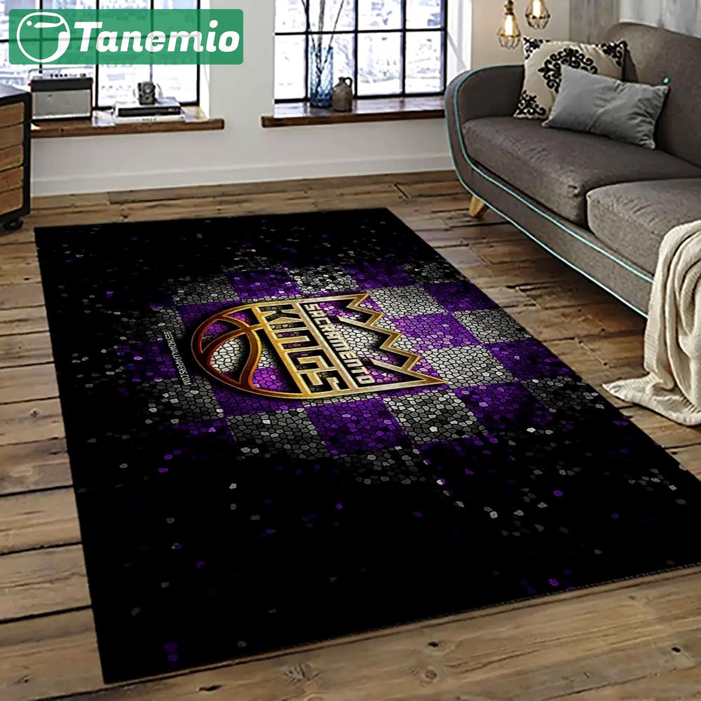 Nba sacramento kings basketball team logo sport carpet rectangle area rug for living room sck5 Rectangle Rug