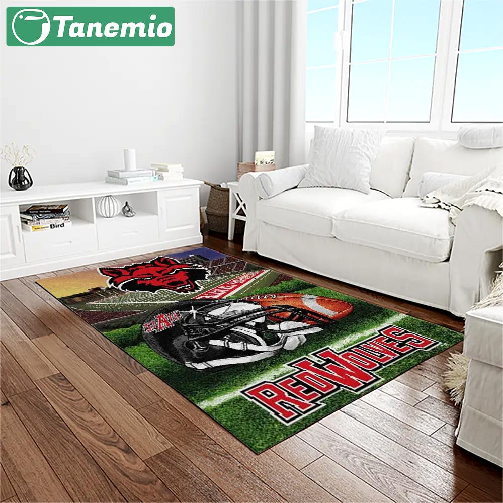 Ncaa arkansas razorbacks college sport basketball and foolball team logo rectangle area rug ar27 Rectangle Rug