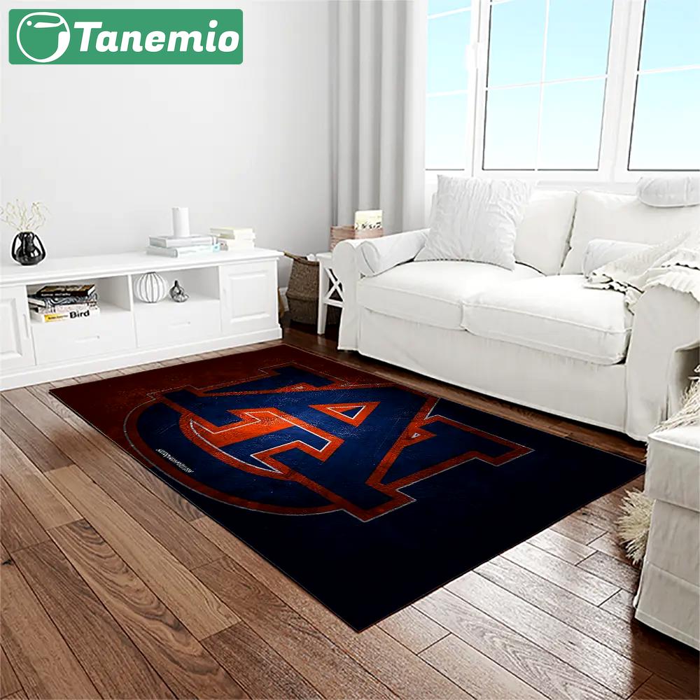Ncaa auburn tigers college sport basketball and foolball team logo rectangle area rug ats02 Rectangle Rug
