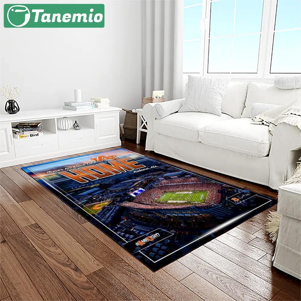 Ncaa auburn tigers college sport basketball and foolball team logo rectangle area rug ats56 Rectangle Rug