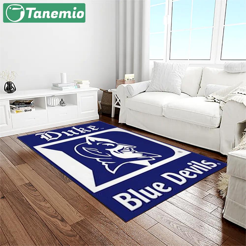 Ncaa duke blue devils college sport basketball and foolball team logo rectangle area rug dbs26 Rectangle Rug