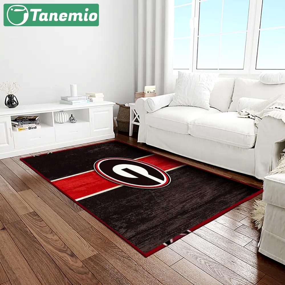 Ncaa georgia bulldogs college sport basketball and foolball team logo rectangle area rug gbs15 Rectangle Rug