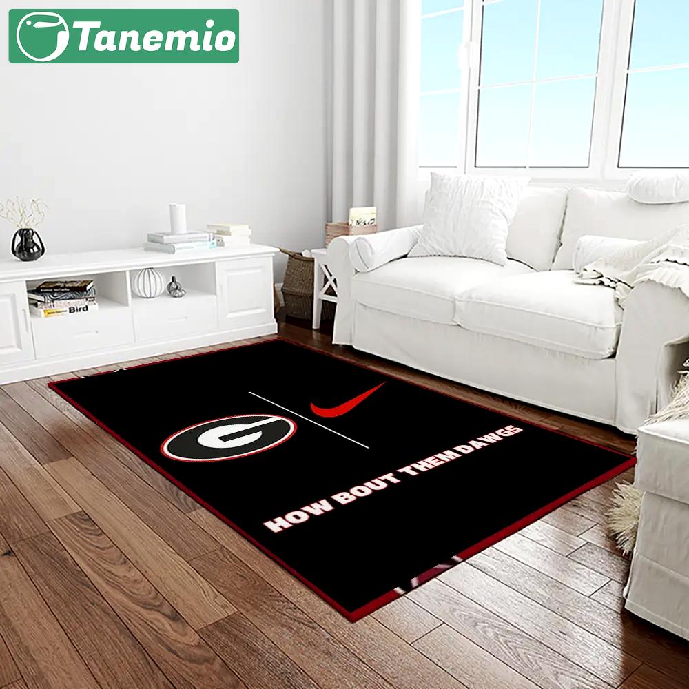 Ncaa georgia bulldogs college sport basketball and foolball team logo rectangle area rug gbs20 Rectangle Rug